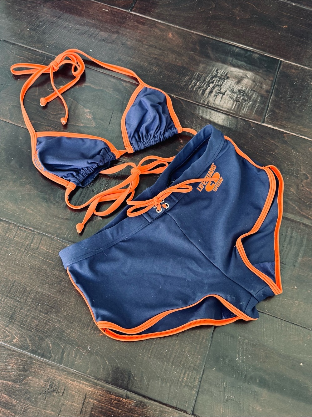 Speedo Navy bikini  with Orange Lifeguard Logo